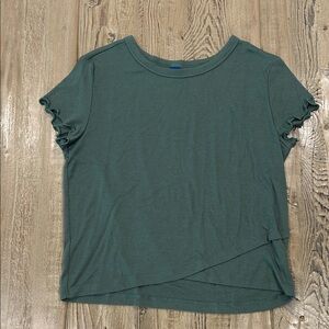 Old Navy Green Ruffle Sleeve Kids Tee